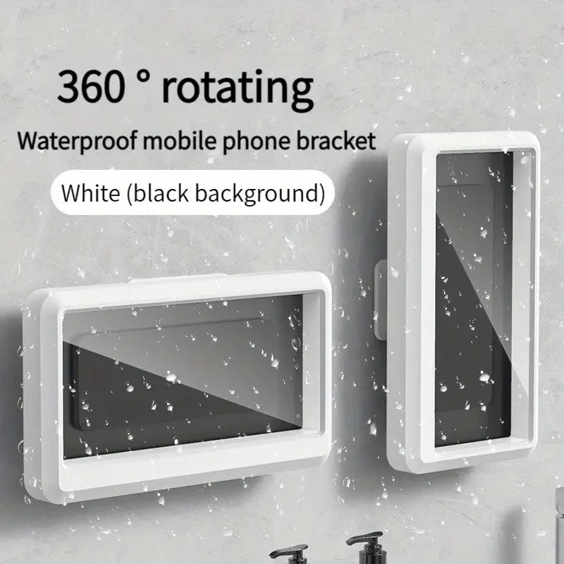 Waterproof touchscreen phone holder for shower